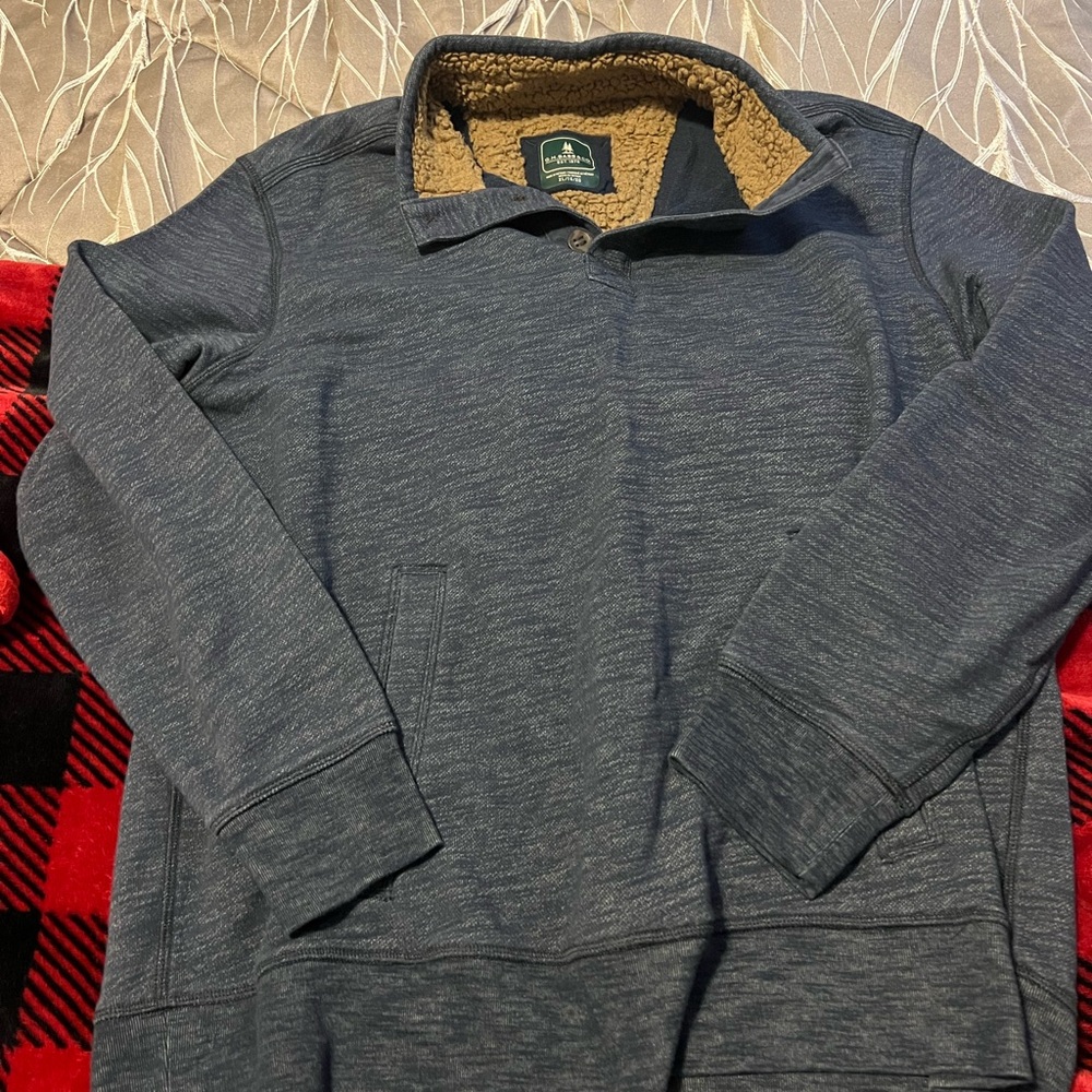 G.H. Bass & Co. Navy Zip-Up Sweater with Sherpa Collar